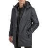 imageKenneth Cole Mens Water Resistant Printed Wool Midweight Hooded Stadium Coat WQuilted BibChar Twill