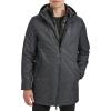 imageKenneth Cole Mens Water Resistant Printed Wool Midweight Hooded Stadium Coat WQuilted BibChar Twill