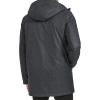 imageKenneth Cole Mens Water Resistant Printed Wool Midweight Hooded Stadium Coat WQuilted BibChar Twill