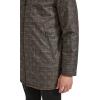 imageKenneth Cole Mens Water Resistant Printed Wool Midweight Hooded Stadium Coat WQuilted BibGrey Plaid