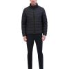 imageKenneth Cole Mens Cf Zip Mixed Quilted Packable Puffer W Contrast ZipperBlack