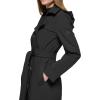 imageCalvin Klein Womens Double Breasted Belted Rain Jacket With Removable HoodDeep Black