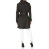 imageCalvin Klein Womens Single Breasted Belted Rain Jacket with Removable HoodSingle Breasted Black
