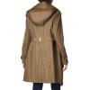 imageCalvin Klein Womens Single Breasted Belted Rain Jacket with Removable HoodSingle Breasted Truffle
