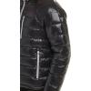 imageGUESS Mens Long Sleeve Midweight Hooded PufferBlack Silver