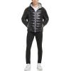 imageGUESS Mens Long Sleeve Midweight Hooded PufferBlack Silver