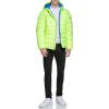 imageGUESS Mens Long Sleeve Midweight Hooded PufferNeon Yellow