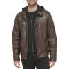 imageCalvin Klein Mens Motorcycle Jacket With Removable HoodieMoto Brown