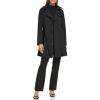 imageCalvin Klein Womens Double Breasted Belted Rain Jacket With Removable HoodDeep Black