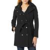 imageCalvin Klein Womens Double Breasted Belted Rain Jacket With Removable HoodDouble Breasted Black
