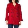 imageCalvin Klein Womens Double Breasted Peacoat Petite Standard PlusCrimson