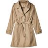 imageCalvin Klein Womens Single Breasted Belted Rain Jacket with Removable HoodSingle Breasted Khaki