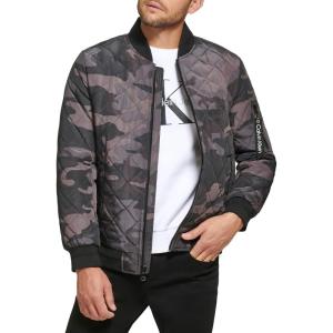 imageCalvin Klein Mens Quilted Zipper Detail Flight JacketFlight Black Camo