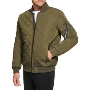 imageCalvin Klein Mens Quilted Zipper Detail Flight JacketFlight Olivine