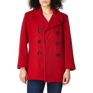 imageCalvin Klein Womens Double Breasted Peacoat Petite Standard PlusCrimson