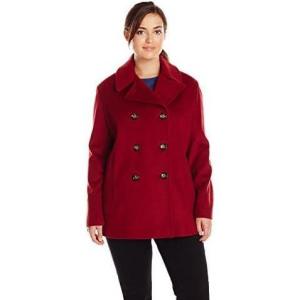 imageCalvin Klein Womens Double Breasted Peacoat Petite Standard PlusRed