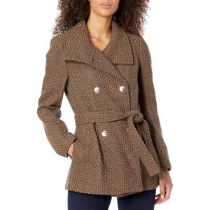 imageCalvin Klein Womens Double Breasted Peacoat Petite Standard PlusTruffle