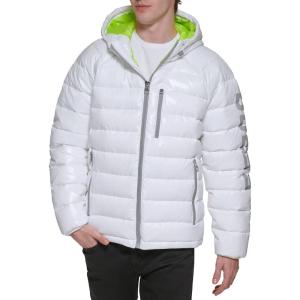 imageGUESS Mens Long Sleeve Midweight Hooded PufferWhite