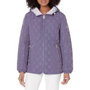 imageGUESS Womens Quilt Short LightWeight JacketQuilted Amethyst