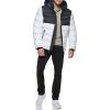 imageTommy Hilfiger Mens Hooded Puffer Jacket Standard and Big ampamp TallBlackWhite 2 Tone