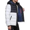 imageTommy Hilfiger Mens Hooded Puffer Jacket Standard and Big ampamp TallBlackWhite 2 Tone