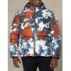 imageTommy Hilfiger Mens Hooded Puffer Jacket Standard and Big ampamp TallNavyOrange Tie Dye