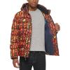 imageTommy Hilfiger Mens Hooded Puffer Jacket Standard and Big ampamp TallOrange Abstract Logo