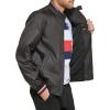 imageTommy Hilfiger Mens Lightweight Varsity Rib Knit Bomber JacketBlack Poly