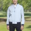 imageTommy Hilfiger Mens Lightweight Varsity Rib Knit Bomber JacketPastel Blue