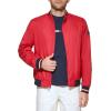 imageTommy Hilfiger Mens Lightweight Varsity Rib Knit Bomber JacketRed Poly