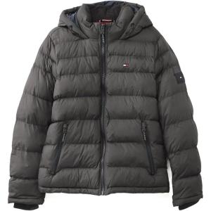 imageTommy Hilfiger Mens Hooded Puffer Jacket Standard and Big ampamp TallCharcoal