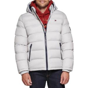 imageTommy Hilfiger Mens Hooded Puffer Jacket Standard and Big ampamp TallIce