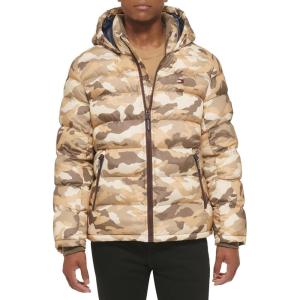 imageTommy Hilfiger Mens Hooded Puffer Jacket Standard and Big ampamp TallKhaki Camo