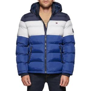 imageTommy Hilfiger Mens Hooded Puffer Jacket Standard and Big ampamp TallMidnightIceRoyal Blue