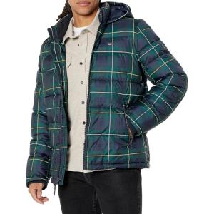 imageTommy Hilfiger Mens Hooded Puffer Jacket Standard and Big ampamp TallNavy Plaid