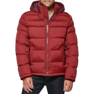 imageTommy Hilfiger Mens Hooded Puffer Jacket Standard and Big ampamp TallRed