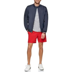 imageTommy Hilfiger Mens Lightweight Varsity Rib Knit Bomber JacketNavy Poly