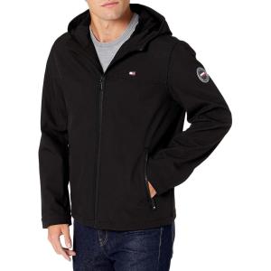 imageTommy Hilfiger Mens Soft Shell Water Resistant Hooded JacketBlack