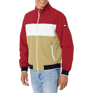 imageTommy Hilfiger Mens Yachting Bomber JacketKhakiRed Colorblock