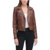 imageLevis Womens The Classic Faux Leather Moto Jacket Regular ampamp Plus SizeCognac Beige