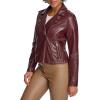 imageLevis Womens The Classic Faux Leather Moto Jacket Regular ampamp Plus SizeOxblood Gloss Pu