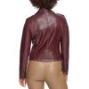 imageLevis Womens The Classic Faux Leather Moto Jacket Regular ampamp Plus SizeOxblood Gloss Pu