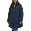 imageTommy Hilfiger Womens Solid Long Puffer Untrimmed Hood Long JacketNavy