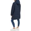 imageTommy Hilfiger Womens Solid Long Puffer Untrimmed Hood Long JacketNavy