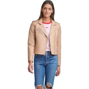 imageLevis Womens The Classic Faux Leather Moto Jacket Regular ampamp Plus SizeBiscotti Beige
