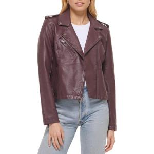 imageLevis Womens The Classic Faux Leather Moto Jacket Regular ampamp Plus SizeBurgundy Red