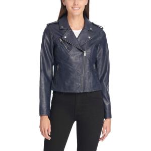 imageLevis Womens The Classic Faux Leather Moto Jacket Regular ampamp Plus SizeNavy