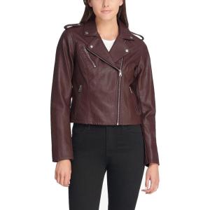 imageLevis Womens The Classic Faux Leather Moto Jacket Regular ampamp Plus SizePort Red