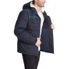 imageLevis Mens Performance Hooded Puffer Trucker Jacket Regular ampamp Big ampamp Tall SizesBlack Watch PlaidBlack