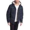 imageLevis Mens Performance Hooded Puffer Trucker Jacket Regular ampamp Big ampamp Tall SizesBlack Watch PlaidBlack